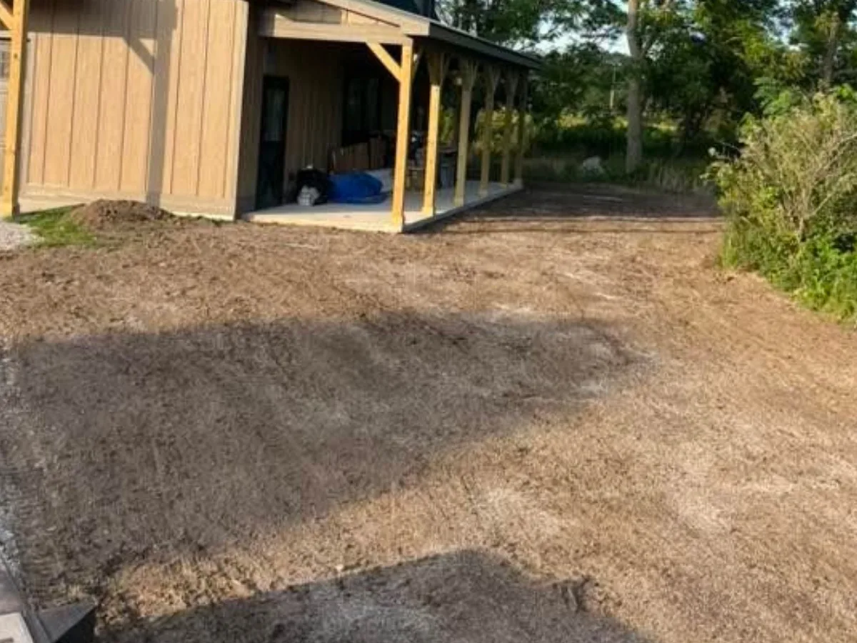 The same yard graded smooth and raked